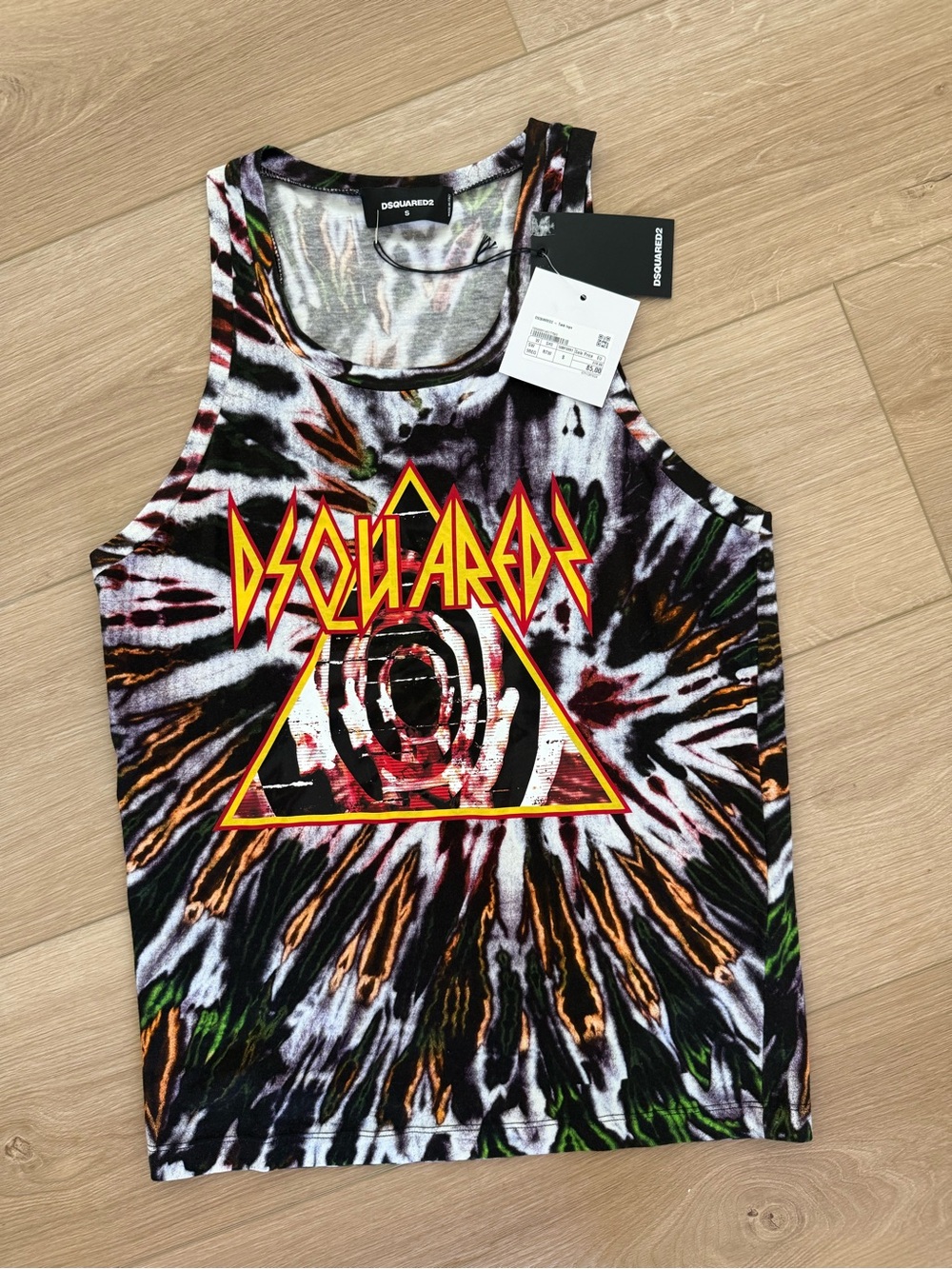 DSQUARED2 Tie-Dye Graphic Tank Top in Multi-Color